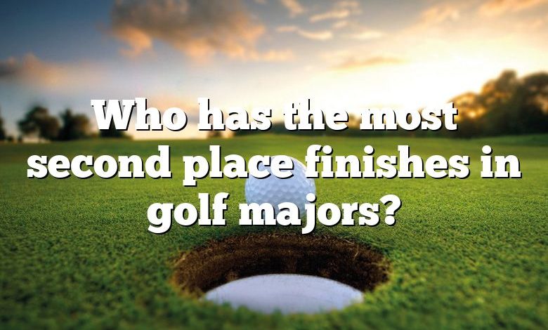 Who has the most second place finishes in golf majors?