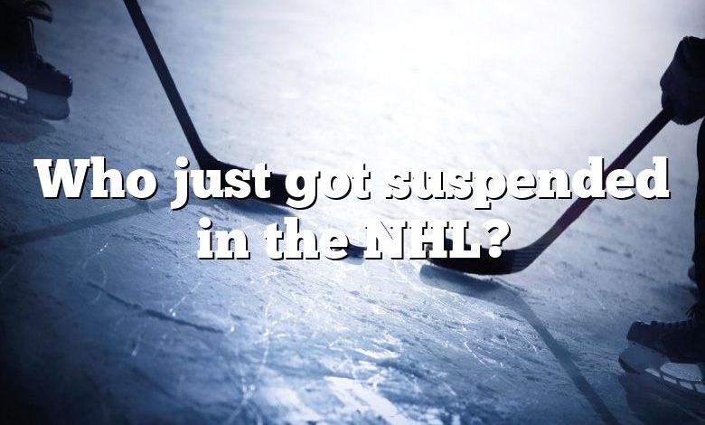 Who just got suspended in the NHL?