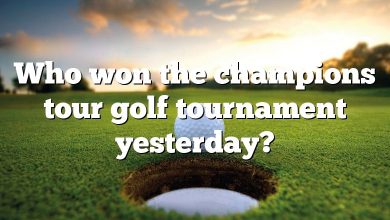 Who won the champions tour golf tournament yesterday?