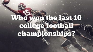 Who won the last 10 college football championships?