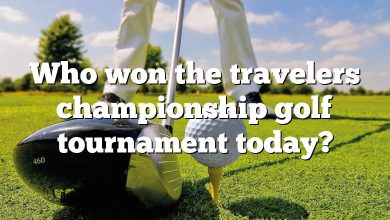 Who won the travelers championship golf tournament today?