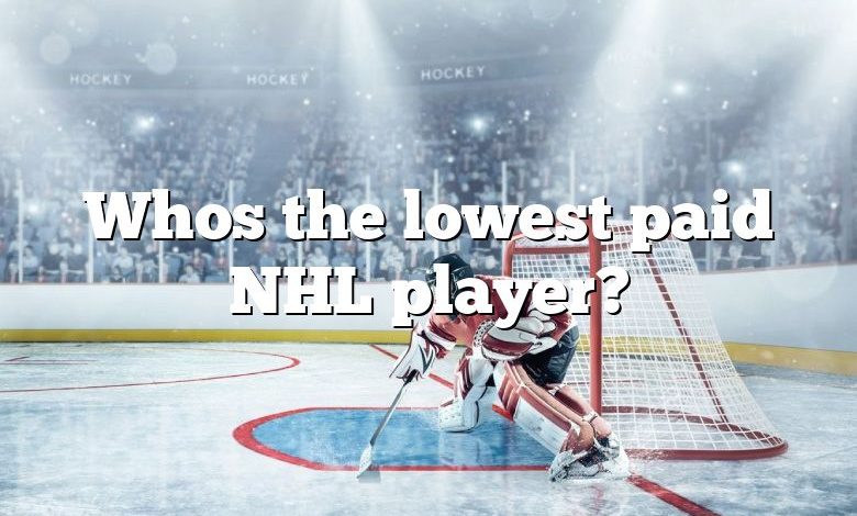 Whos the lowest paid NHL player?