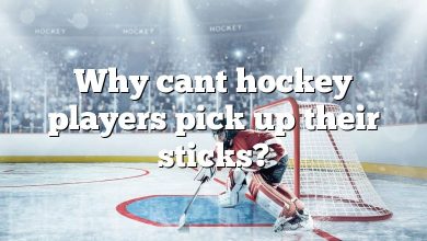 Why cant hockey players pick up their sticks?