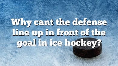 Why cant the defense line up in front of the goal in ice hockey?