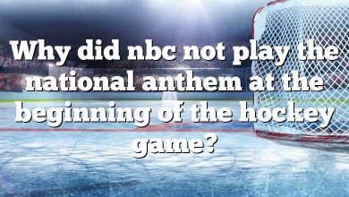 Why did nbc not play the national anthem at the beginning of the hockey game?