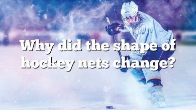 Why did the shape of hockey nets change?