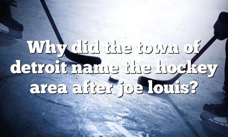 Why did the town of detroit name the hockey area after joe louis?