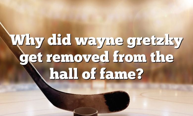 Why did wayne gretzky get removed from the hall of fame?