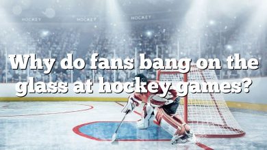 Why do fans bang on the glass at hockey games?