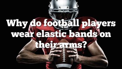 Why do football players wear elastic bands on their arms?