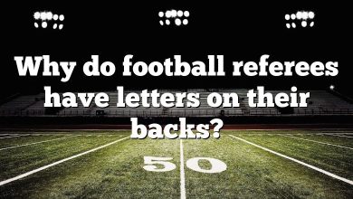 Why do football referees have letters on their backs?