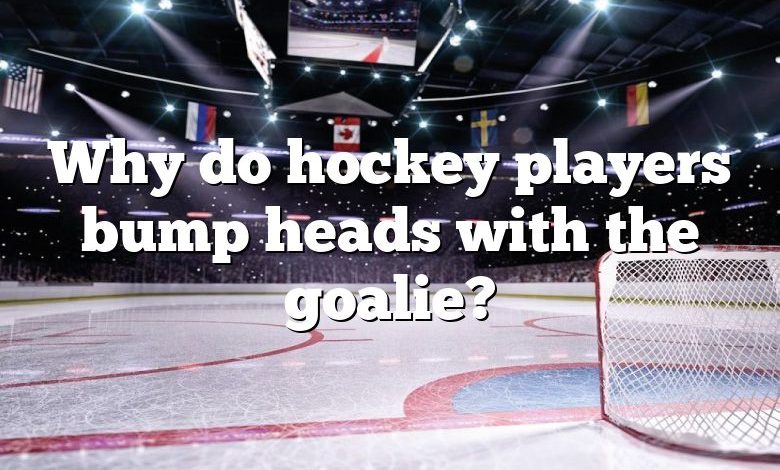 Why do hockey players bump heads with the goalie?