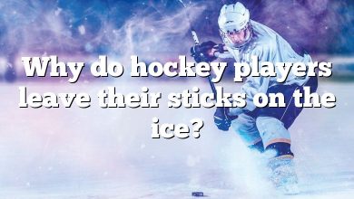 Why do hockey players leave their sticks on the ice?