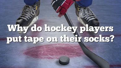 Why do hockey players put tape on their socks?