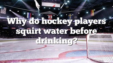 Why do hockey players squirt water before drinking?