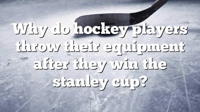 Why do hockey players throw their equipment after they win the stanley cup?