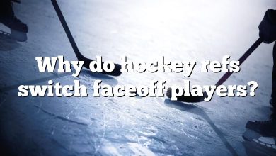 Why do hockey refs switch faceoff players?