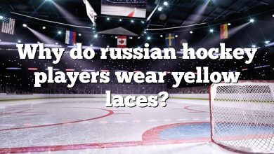 Why do russian hockey players wear yellow laces?