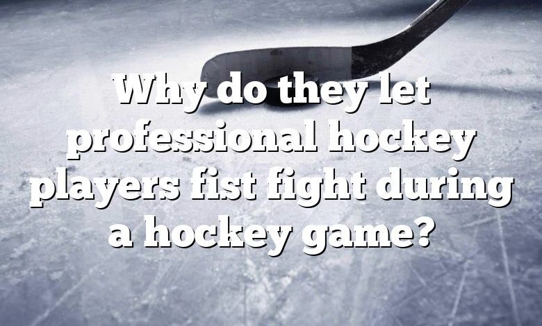 Why do they let professional hockey players fist fight during a hockey game?