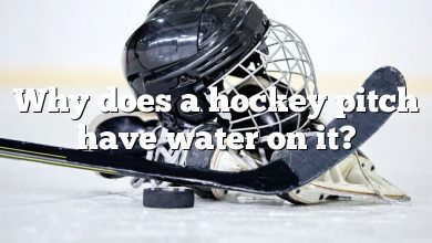 Why does a hockey pitch have water on it?