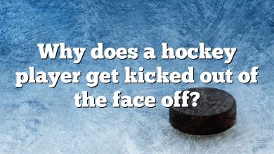 Why does a hockey player get kicked out of the face off?