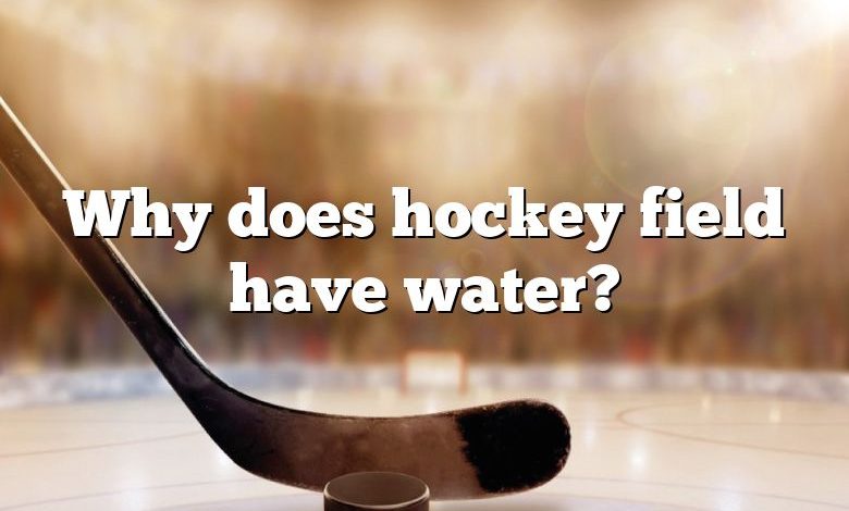 Why does hockey field have water?