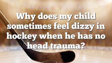 Why does my child sometimes feel dizzy in hockey when he has no head trauma?