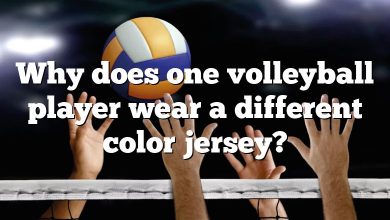 Why does one volleyball player wear a different color jersey?