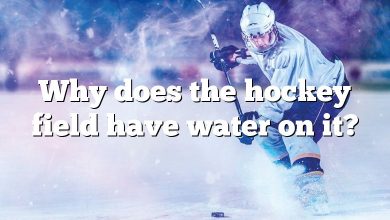Why does the hockey field have water on it?