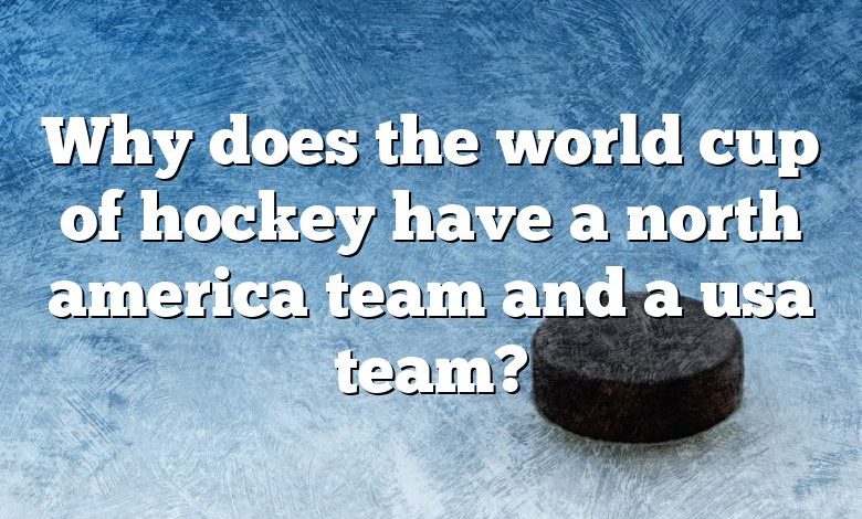 Why does the world cup of hockey have a north america team and a usa team?