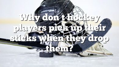 Why don t hockey players pick up their sticks when they drop them?