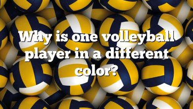 Why is one volleyball player in a different color?