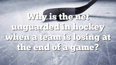 Why is the net unguarded in hockey when a team is losing at the end of a game?
