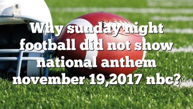 Why sunday night football did not show national anthem november 19,2017 nbc?