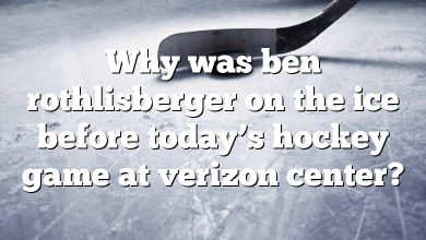 Why was ben rothlisberger on the ice before today’s hockey game at verizon center?