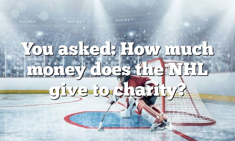 You asked: How much money does the NHL give to charity?