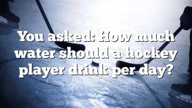 You asked: How much water should a hockey player drink per day?