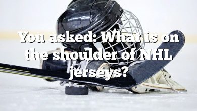 You asked: What is on the shoulder of NHL jerseys?