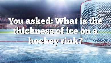 You asked: What is the thickness of ice on a hockey rink?